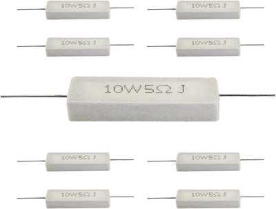 10Pcs Cement Resistor 10W 5 Ohm Resistor, Ceramic Resistor Power Resistor, Prech