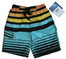 Kanu Surf Boys Small/4 UPF 50 Beach Swim Trunks Board Shorts Echo Aqua Swimsuit