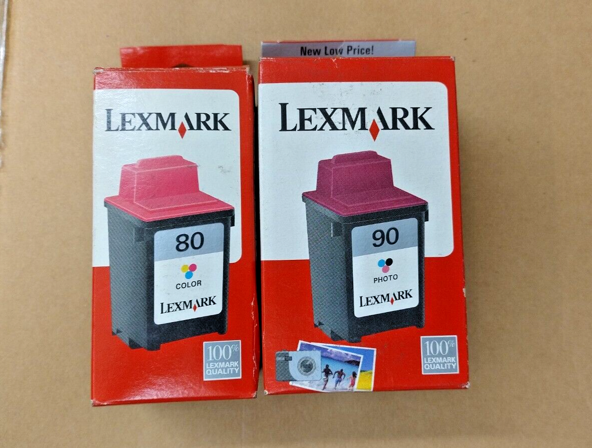 Original Lexmark 80 & 90 Photo Colour Ink Cartridges , Un-used