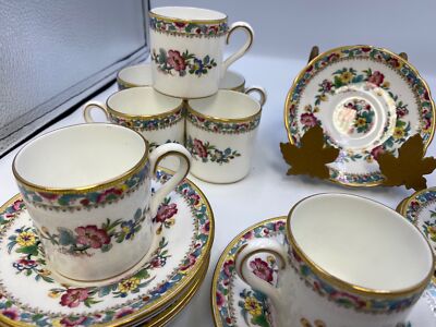 Set of 8 Coalport Bone China MING ROSE Demitasse Cups & Saucers | eBay
