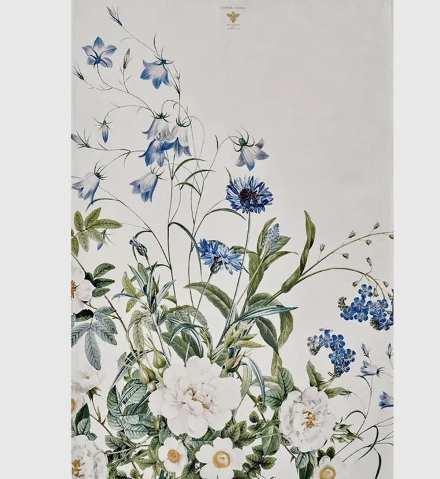 Koustrup & Co Blue Flower garden Organic Cotton Tea Towel