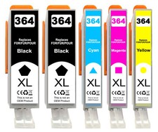 5 cartucce di inchiostro XL con chip sostituire 364XL per HP 7520!