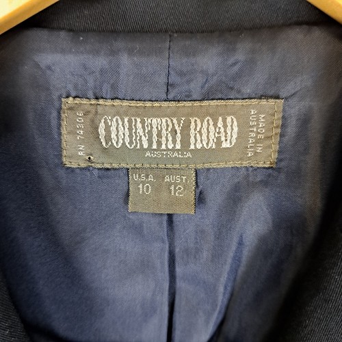 Country Road Womens Blazer Jacket Size 12 Navy 100% Wool Career Corporate Work - Picture 2 of 11