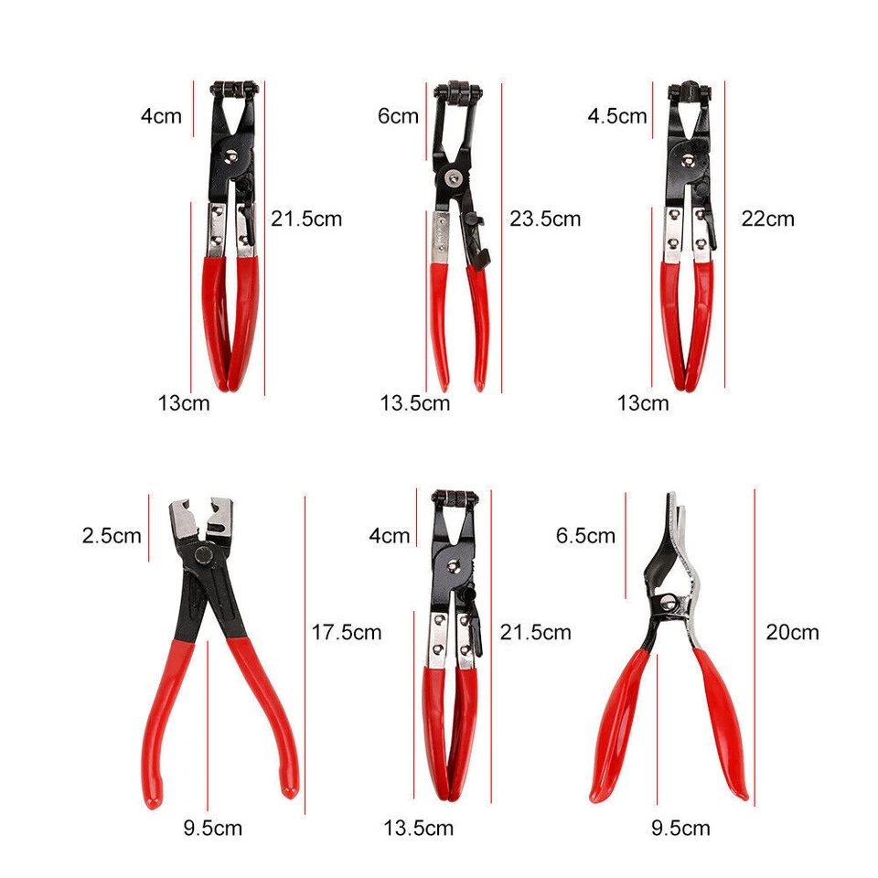 9PC Hose Clamp Clip Plier Set Swivel Jaw Flat Angled Band Automotive Tool Set AU - image 4 of 4