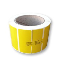 70MM X 32MM 1000 ROLL YELLOW POLYPROPYLENE LABELS WATERPROOF DURABLE STICKERS 