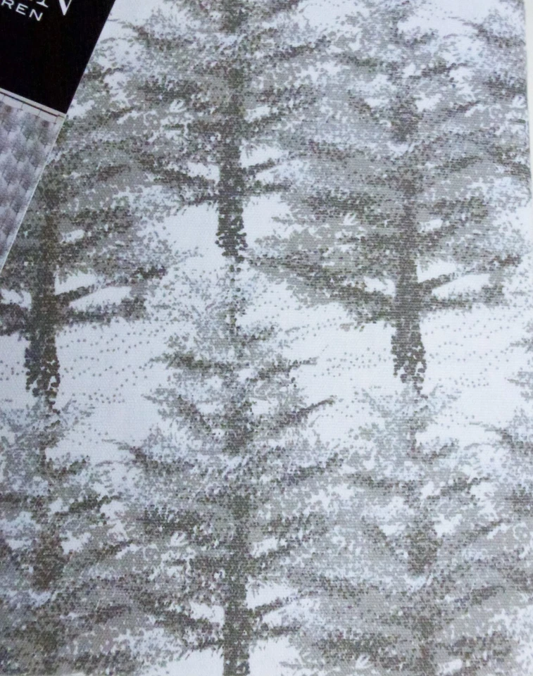 CORTINA DE DUCHA RALPH LAUREN Tela Árboles Perennes Gris Pino 100% Algodón Foto 3 de 3