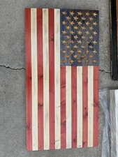 Wooden USA Flag 37 inches long by 19.75 inches tall 