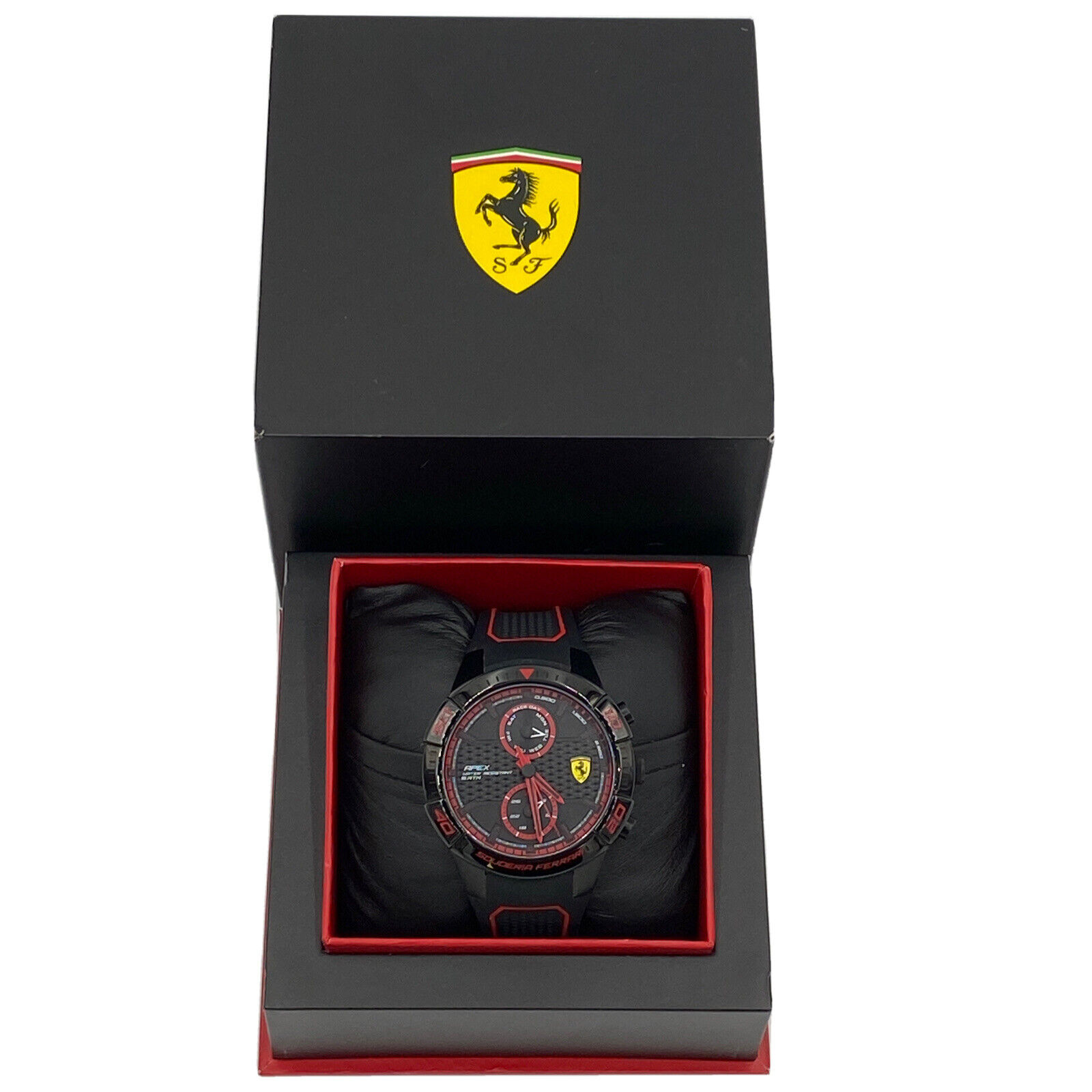 Ferrari Apex Stainless-steel 830634 Black Dial Mens 45mm Wrist Watch-NEW BATTERY