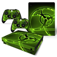 Xbox One X Skin Design Foils Sticker Screen Protector Set - Biohazard 2 Motif