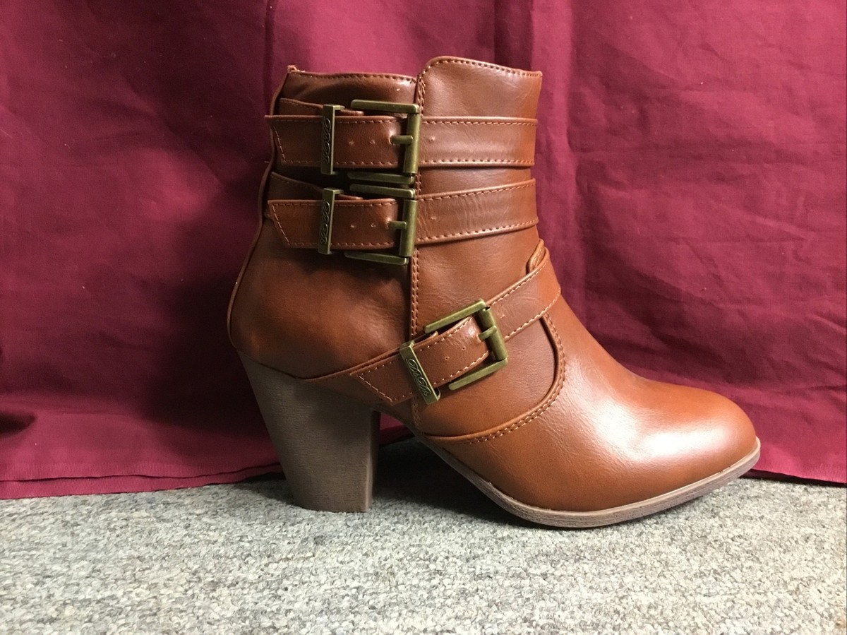 New Women's DbDk Tan Finny-1 Multi-Buckle Zip-up Ankle Boots Size - Main Image