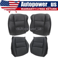 For Acura RDX 2007-2012 Driver Passenger Bottom Top Leather Seat Cover Black