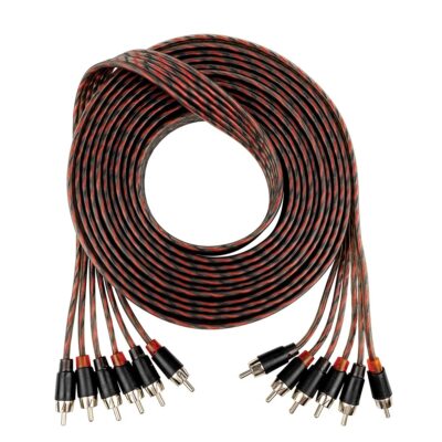 17 Feet Premium 6 Channel Hyper-Flex RCA Interconnect Signal Patch Audio Cabl...