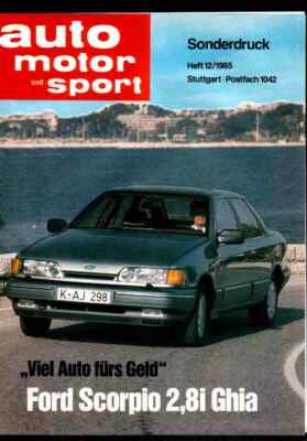 FORD Scorpio 2,8i Giha Sonderdruck 1985, 6 Seiten
