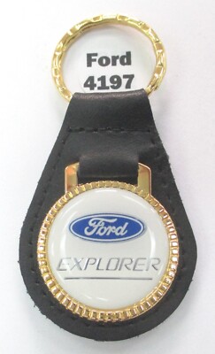 White EXPLORER 4197 Black Leather Gold Tone Key Ring 2021 2022 2023 2024