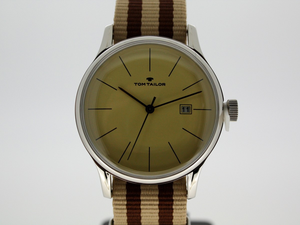 TOM TAILOR Herrenuhr Nylon Armband Retro Style Mineralglas UVP 89