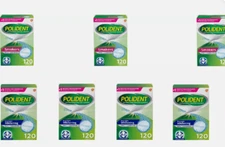POLIDENT  Denture Cleanser Tablets 120ct EACH SMOKERS & WHITENING  7 BOXES 02/27
