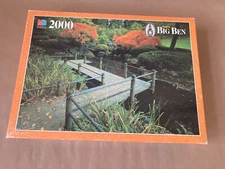 MB Super Big Ben Japanese Garden 2000 Piece Puzzle 1997 Milton Bradley Sealed