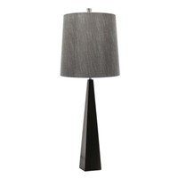 Tischleuchte Beistelllampe Wohnzimmerlampe Stahl Schwarz Grau H 79 Cm