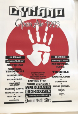 Dynamo Open Air 1993 Rare big flyer - Anthrax - Suicidal