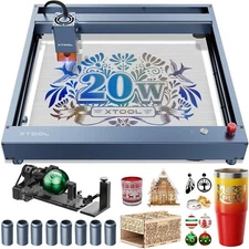 xTool D1 Pro 20W Laser Engraver with RA2 Pro Rotary Tool Pro Kit 