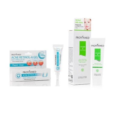 PROVAMED Retinol a gel 10 g. + Vitamin e cream serum 50 g (SET clogged acne)