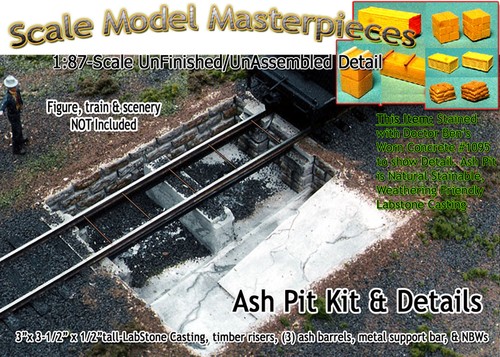 Ash Pit & Details Kit for Roundhouse HO Scale Model Masterpieces/Yorke  *NEW* - Picture 1 of 12