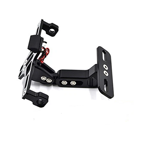 Aluminium Alloy Black Motorcycle License Plate Holder Bracket Folding Mount Kit — 第 4/4 张图片