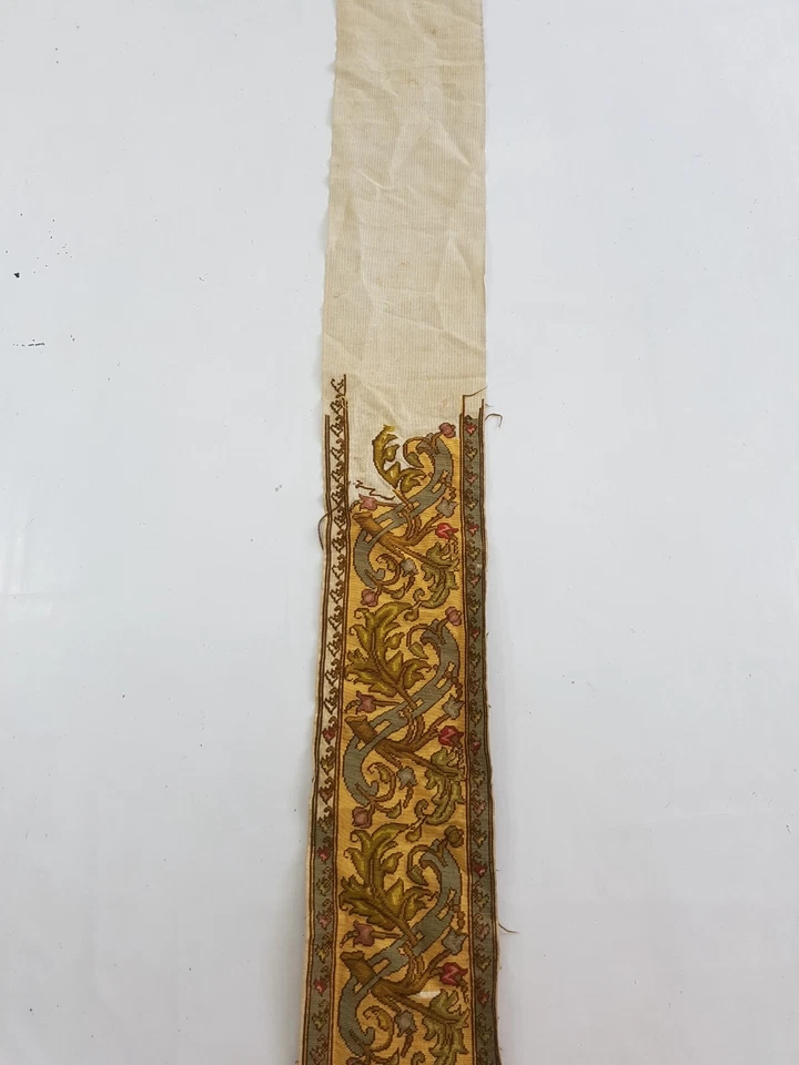 Vintage French Unfinished Needle Point Panel 181x26cm - Image 4 of 4