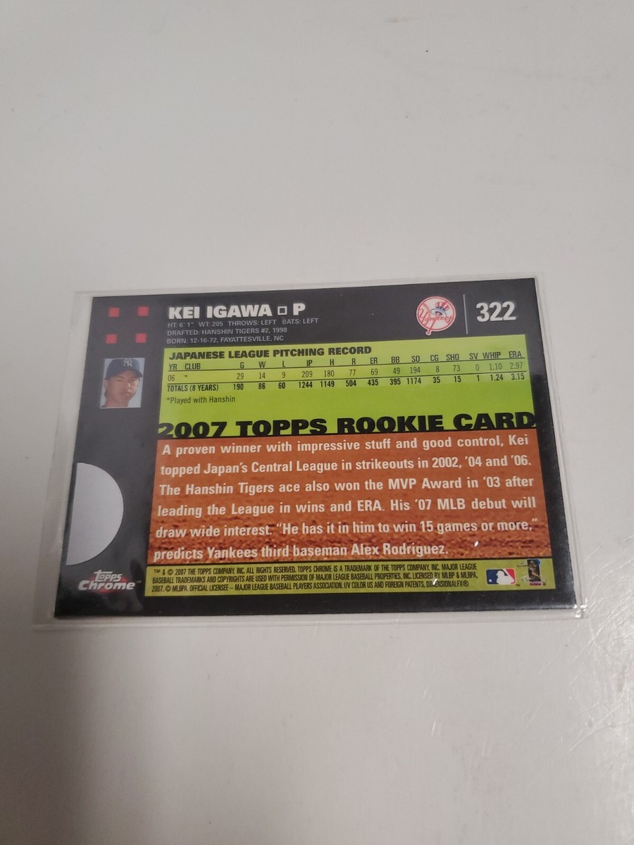2007 Topps Chrome #322 Kei Igawa Rookie Card | eBay