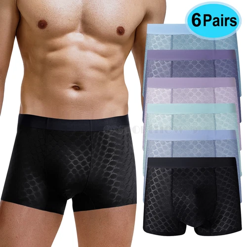 (Confezione da 6) Boxer uomo ultra morbido slip pantaloncini comodi cool intimo tronchetti - Foto 16 di 19