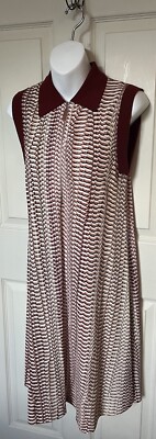 Escada Sport Dearl  Zip Collared Viscose Midi Dress Snake Print  Womens 36 US S
