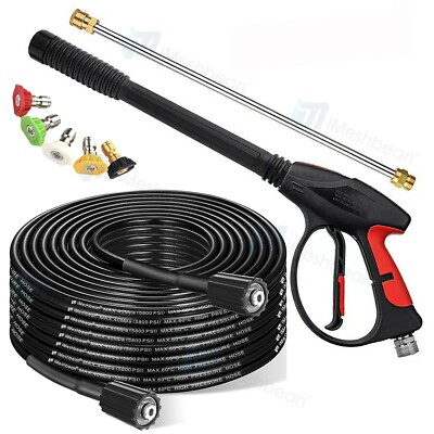 #ad High Pressure 4000PSI Car Power Washer Gun Spray Wand Lance Nozzle and Hose Kit $40.99