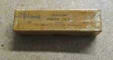RARE 5 Vintage Ivory The Celluloid Company Poker Dice Box 5/8"
