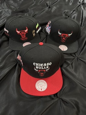 NWT Mitchell & Ness Lot Of 3 Chicago Bulls Adjustable Snapback