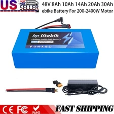 48V 8Ah 10Ah 14Ah 20Ah 30Ah ebike Battery For 200-2400W Electric Scooter Bicycle