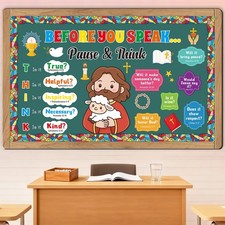 Aposwow Christian Bulletin Board Decorations Set Religious Classroom Decor ...