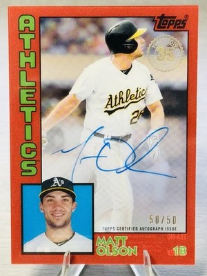   MATT OLSON 2019 Topps Clearly Red 35th Ann. SP Auto /50 #LTP BOOKEND!  