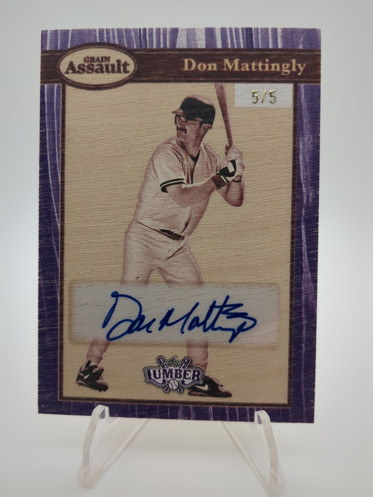 2025 Leaf Lumber Grain Assault Don Mattingly Autograph - Numbered 5/5 #GA-DM1