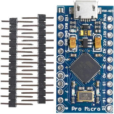 Pro Micro Microcontroller 16Mhz 5V with 2-Row Pins Header Module Board Atmega32U