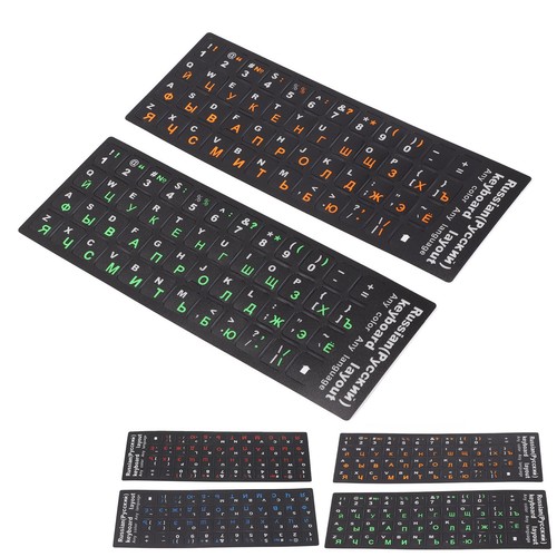 2x Russian Keyboard Stickers Unique Coating Waterproof Dustproof Russian Alph CB - Afbeelding 14 van 28