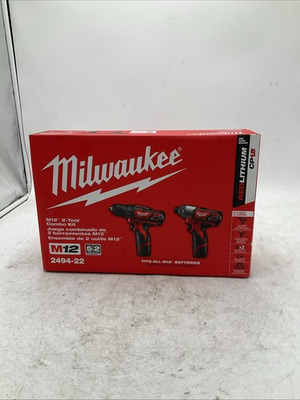 #ad #ad Milwaukee 2494 22 M12™ Cordless LITHIUM ION 2 Tool Combo Kit $125.00