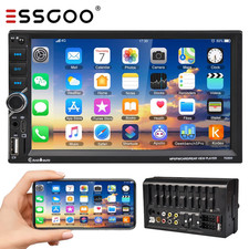 Double 2 DIN Car Stereo Radio 7" Touch Screen with Apple CarPlay Android Auto FM