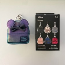 Minnie mouse shimmer faux leather, mystery loungefly mini backpack keychain