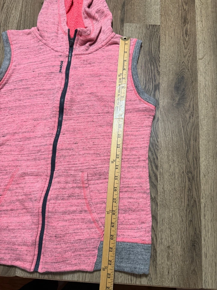 Chaleco Reebok Jóvenes Niñas Talla XL Rosa Gris Cremallera Completa con Sudadera con Capucha Sin Mangas Foto 4 de 4