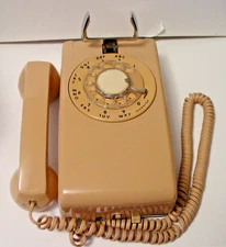 Northern Telecom Beige Rotary Dial Wall Telephone Vintage Untested