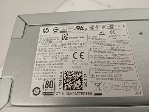 Alimentation HP ProDesk 600 G6 480 G7 MT 260W L70041-001 - Photo 2/3