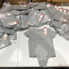 60 NEW Cat  Jack Heather Gray Toddler Boys Adaptive Bodysuits, Wholesale Lot