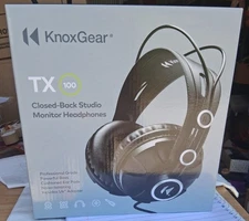 NEW! Knox Gear TX-100 Closed-Back Studio Monitor Headphones, Black