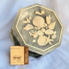 New Vintage Miraleste Seashell Music Jewelry Box Ebb Tide Design Gifts Int'l 6" 