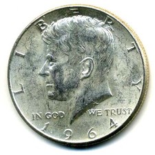 SILVER 1964 P KENNEDY HALF DOLLAR 90% SILVER J.F K NICE SCARCE 50 CENT COIN#7740